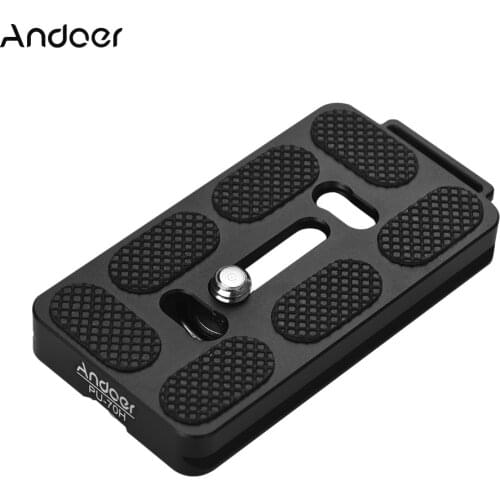 Andoer PU-50H/70H Quick Release QR Plate 70mm 50mm with Attachment Loop for Arca Swiss Tripod Ball Head