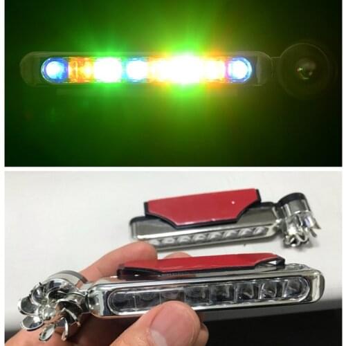 2pcs 8 LED DRL Car Wind Energy Daytime Running Light 3 Color New Daylight Lamp No Need External Power Supply Decorative Lamp