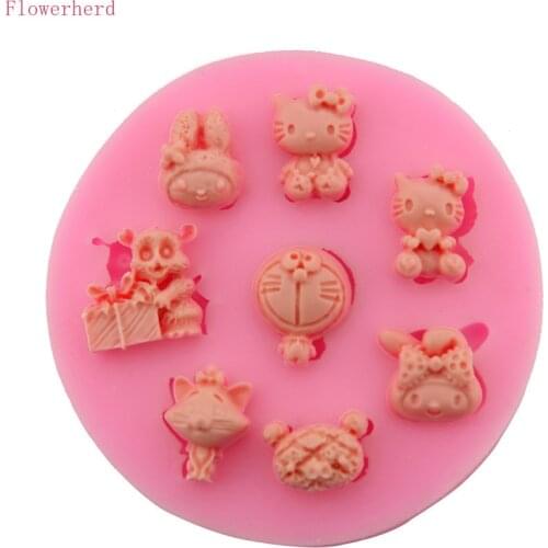 Doraemon Cat Fondant Cake Chocolate Mold Liquid Silicone DIY Baking Tools Cartoon Tools Cake Decorating Pastry Tools Candy Mold