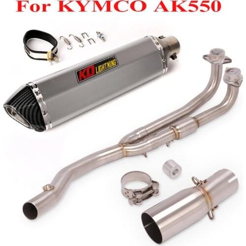 Motorcycle Exhaust Muffler DB Killer Silencer Baffles Connection Headear Front Link Pipe for kymco AK550