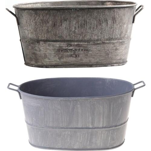 Garden Plant Pot Decorative Vintage Succulent planter Zinc coat Bucket Boxes Flo wholesales