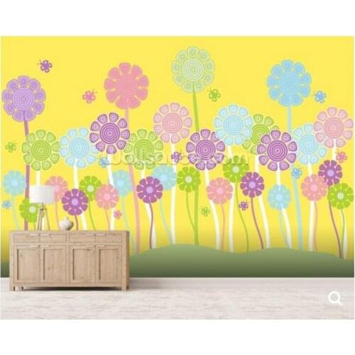 Customized children wallpaper, Pastel Flowers Nursery for childrens room sofa living room background wall decoration wallpaper