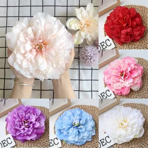 1Pc 16cm Artificial Fake Peony Flower Head DIY Wedding Wall Background Decor