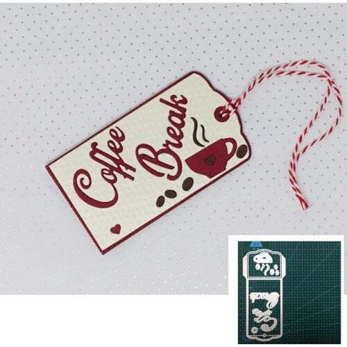 Coffee Book Tags Note Metal Cutting Dies Cut Die Mold Scrapbook Paper Craft Knife Mould Blade Punch Stencils Dies