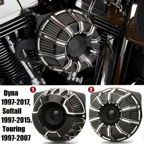 Contrast CNC cut Domino air filter cleaner for harley softail fatboy FLSTF air intake for harley dyna fatbob touring 1997-2007