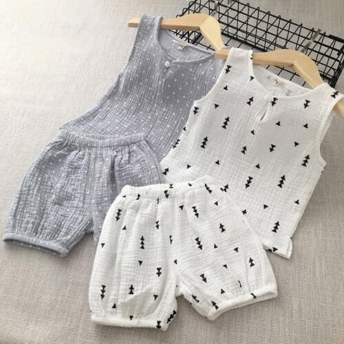 Baby Boys Clothing Set Summer Kids Short Sleeve Vest+Shorts 2Pcs Suits Children Clothes Set toddlers 80 90 100 110 120