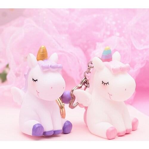 Creative Girl Pendant Zakka Grocery Korea Unicorn Rainbow Miniatures Figurine Home Decoration Accessories Craft Accessories Gift