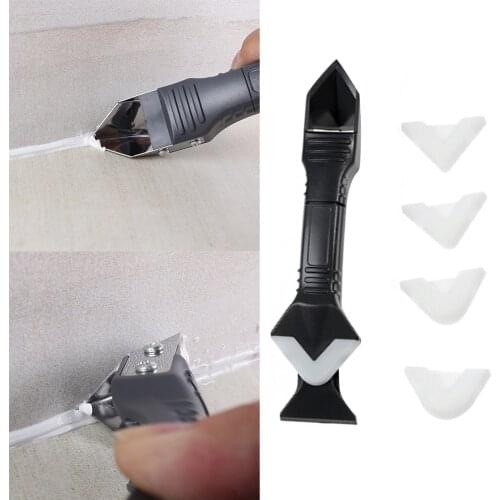 ANENG Multifunction Sealant Angle Adhesive Residue Scraper Glass Glue Blade Caulking Tool with 5 Pad for Corner Glass Wall Floor