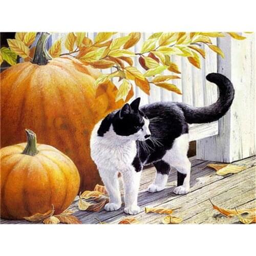 Flower Cats Animal DIY Cross Stitch Embroidery 11CT Kits Craft Needlework Set Printed Canvas Cotton Thread Home Wholesale