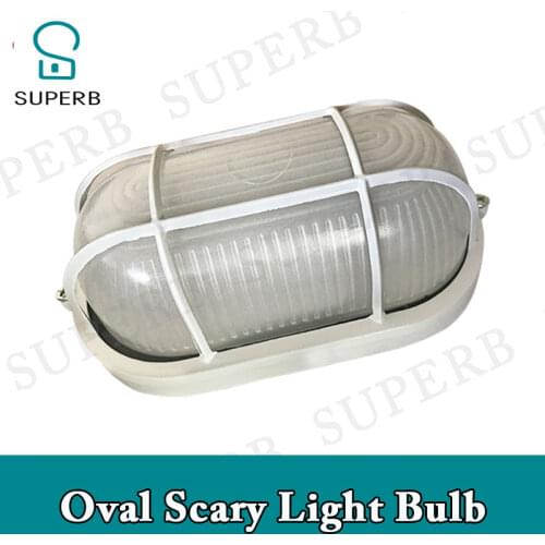Room escape prop Oval scary light bulb create a hair-raising atmosphere scary scenario horrible theme haunted house horror bulb