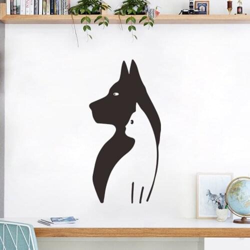 Solid Color Cat Dog Wall Stickers Home Decor Art Bedroom Door Decals Kitchen Fridge Sticker Creative Room Decoration Aesthetic