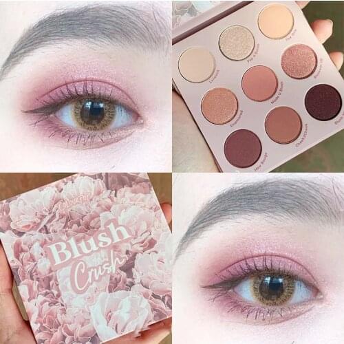 GUICAMI 9 Colors Nude Mood Eyeshadow Palette Cosmetics Pink Brown Glitter Shimmer Matte Waterproof Eye Shadow Makeup Pigments #2