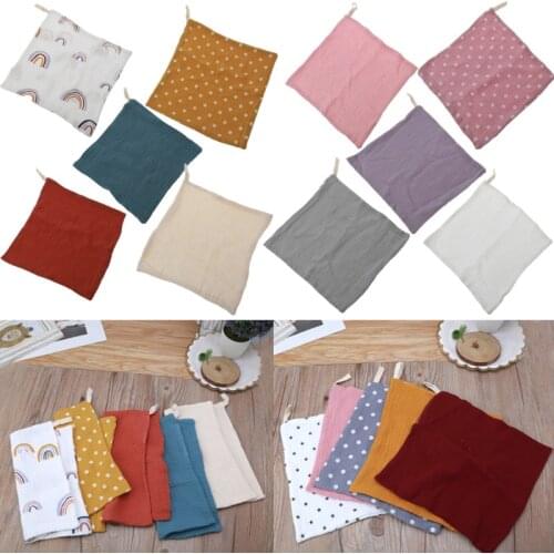 5Pc 4 Layers Cotton Muslin Baby Towel Soft Absorbent Baby Facecloth Handkerchief Burp Cloth Newborn Infant Bath Towel Baby Stuff