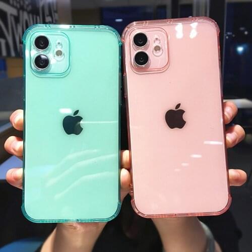 Moskado Luxury Shockproof Candy Color Phone Cover For iPhone 12 11 Pro Max X XR XS Max 7 8 7Plus Transparent Soft Silicone Case