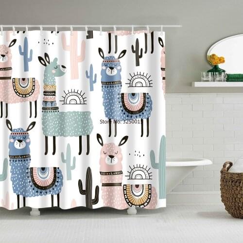 Cartoon Animals Cats Butterfly Elephont Tiger Shower Curtains Bathroom Curtain Waterproof Polyester Bath Curtain Shower Curtain