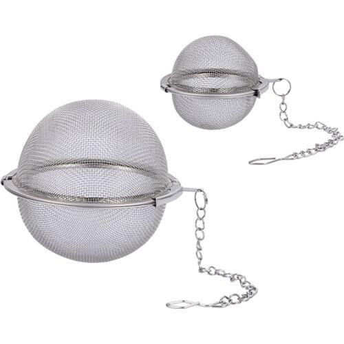 Tea Ball Mesh Tea Infuser Strainers Premium Tea Filter Tea Interval Diffuser with Extended Chain Hook for Brew Loose Leaf Tea