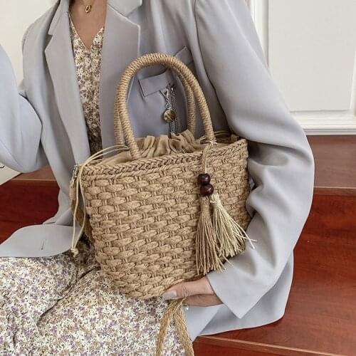 Straw Bags for Women 2021 Summer Hand-Woven Rattan Bag Handmade Woven Purse Wicker Beach Bag Bohemia Bali Handbag bolsos mimbre