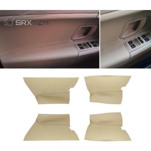 SRXTZM For Skoda Fabia 2008-2014 Door Panel Armrest Microfiber Leather Protective Cover Trim 4pcs Car Accessories