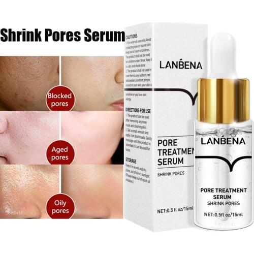 Skin Care Shrink Pores Serum Pore Treatment Whitening Anti Aging Moisturizing Relieves Dryness Firmin Repair Smooth Skin 15ML