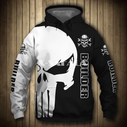 Builder Punisher Skull 3D Full Print Size Hoodie Man Women Harajuku Outwear Zipper Pullover Sweatshirt Unisex6