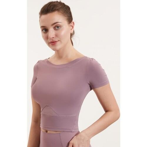 Gym Women Sports Tops Fitness t Shirt Woman Short Sleeve Yoga Top Mesh Womens Gym Tops Sport Wear Solid Color Pink Black Green