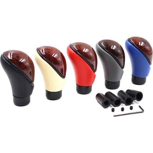 Universal Black Leather Racing Sport Manual Gear Shift Knob Head Carbon Gear Stick Shift Knob Cover Handle Shifter Lever