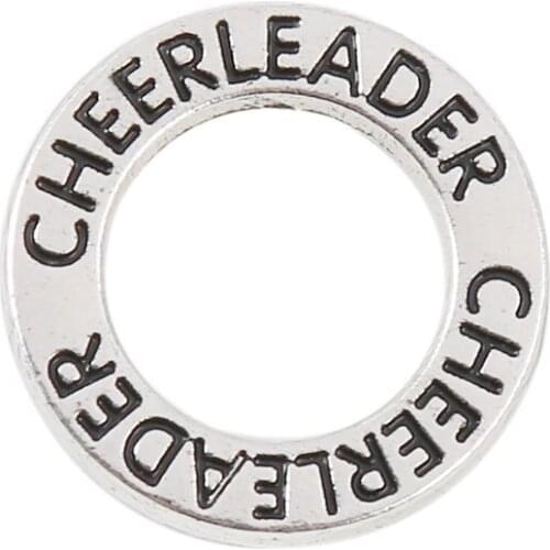 RAINXTAR Vintage Round Letter Connector Charms Wholesale Cheerleader Circle Charms 19mm AAC345