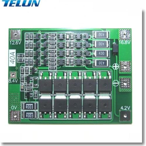 3S 4S 40A 11.1V 14.8V lithium battery protection board 18650 26650 solar charging anti-overcharge protection equalization module