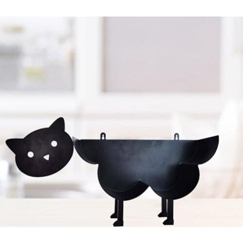 Iron Black Paper Towel Holder Portable Cute Cartoon Sheep Cat Dog Storage Rack Practical Household Product