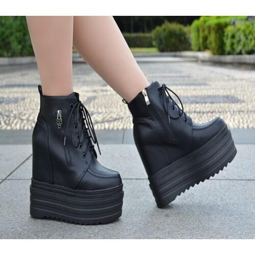 Womens Short Boots Platform 2020 Winter Velvet Fur Warm Shoes Lady Increased Internal Wedge Casaul Shoes Snow Boots