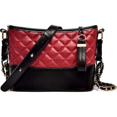 Women Shoulder Bags Female PU Leather Chain Crossbody Bag New Designer Patchwork Casual Bags For Ladies