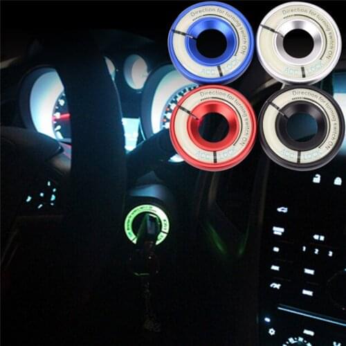 1Pc Car Ignition Coil Switch Sticker Luminous Decoration Key Hole Ring Decoration