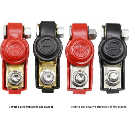 2 Pairs Battery Connectors Clamps Kit Copper Positive or Negative Terminals Clamps For Car Caravan Replacement Accessories