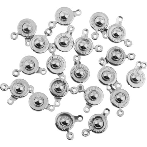 20 Sets Snap Fastener Clasp Hooks Connectors For Bracelet Necklace Making