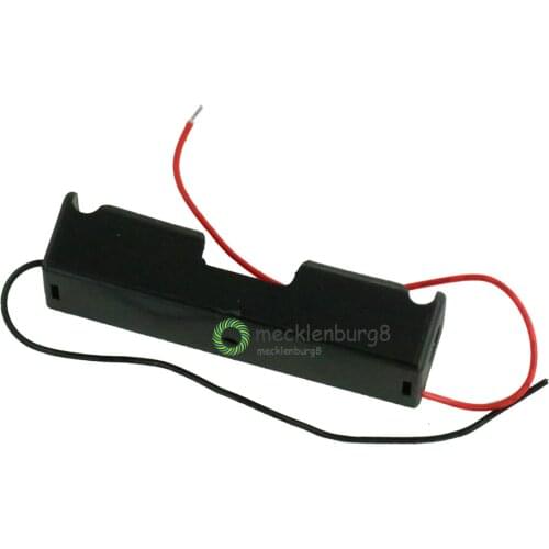 5 pieces. Small Plastic 1 x AA 3.7 V Battery Clip Holder Storage Box Case Black with lead wire
