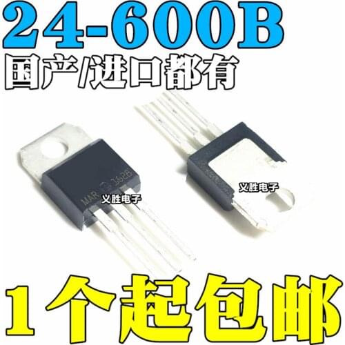6 pçs/lote BTA24-600B TO220 BTA24-600 BTA24 600B TO-220 novo e original Chipset IC