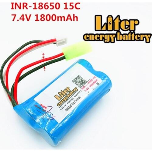 7.4V 1800mah 15c 18650 power lithium battery 1800Mah battery pack for remote control helicopter