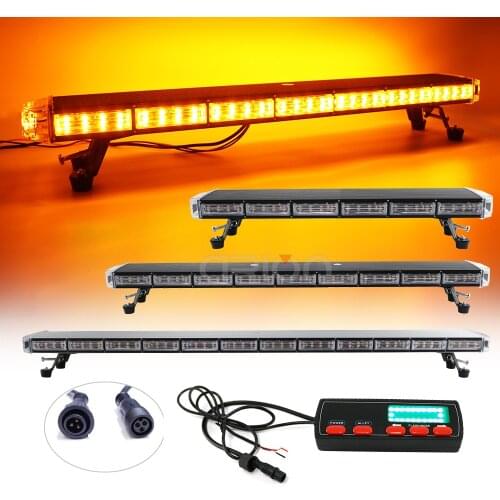 29" to 72" Car Truck Beacons Warning Police Fireman Emergency Amber Red Blue Led Strobe Light Bar Work Lightbar Lamp 12V 24V 47"