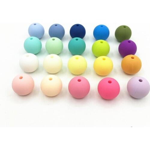 500pcs/lot 15mm Silicone teether Beads Silicone BPA Free DIY Charms Newborn Nursing Accessory Teething Necklace Teething Toy