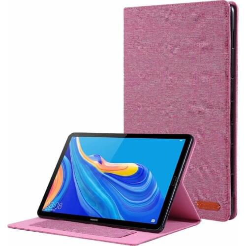 Woven Design PU Leather Tablet Shell Soft Silicone Back Flip Stand Cover for Huawei Mediapad M6 10.8 Inch 2019 Case Coque+Pen