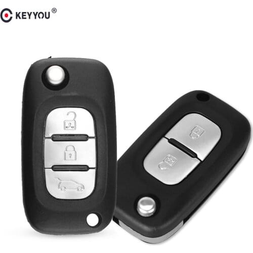 KEYYOU 2/3 Buttons Remote Flip Folding Key Shell For Renault Clio Kangoo Modus Megane Auto Blank Car Key Case Cover Uncut Blade