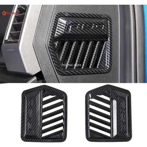 For Ford Raptor F150 2017 2018 2019 2020 Carbon Fiber Interior Accessories Car Side Air Conditioning Vent Cover Trim Frame