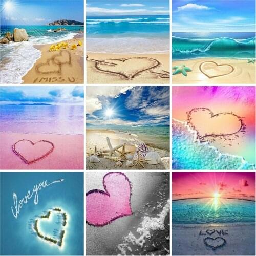 EverShine 5D Diamond Painting Full Square Landscape Diamond Embroidery Beach Cross Stitch Sea Picture Rhinestones Home Decor