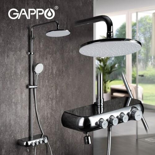 Gappo Shower Faucet Modern Bathroom Faucets Rainfall Shower System Hot and Cold Water Mixer Brass Black Faucet Mixer Save Space