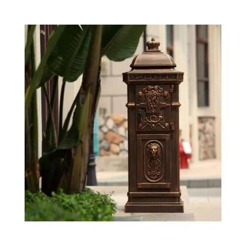Hot Sale vertical Mailbox Mail Box Aluminium alloy upright Metal Post Letters Box garden outdoor supply