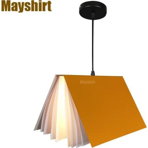 Macaron Creative Book Model Pendant Light for Living Room Bar Bookstore Art Deco Hanging Lamp Modern Dining Room Light Fixture