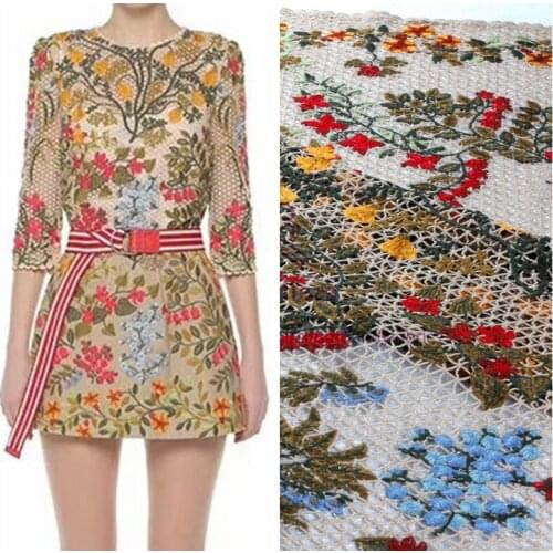 La belleza mixed colours cotton embroidery lace fabric high quanlity clothing lace fabric 42" width 1 yard VT1801