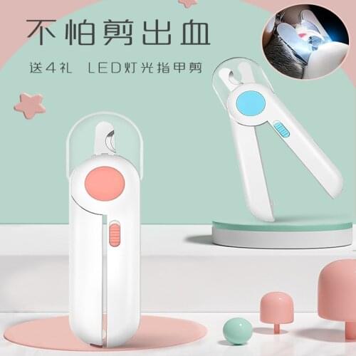 Cat Dog Nail Clippers with Light Nail Clippers New Anti-Splash LED Light Pet Nail Clipper Pet Grooming