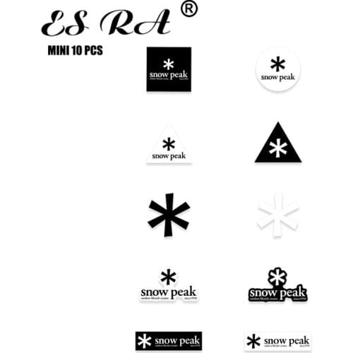 Outdoot Stickers Logo Sticker Black and White Pegatinas 10 Pcs/Set Small Decals for Mobile Laptop Pitcher Motor Helmet Decorate