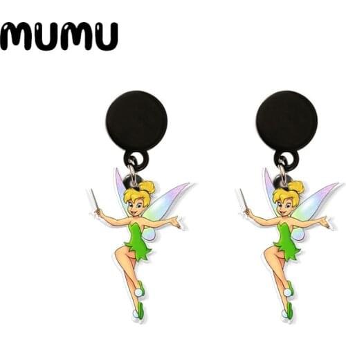 2021 New Tinkerbell Drop Earring Fairy Earrings Resin Epoxy Handmade Jewelrys